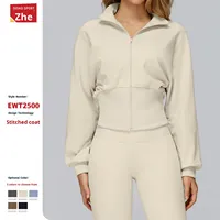 Veste de sport polyvalente ample pour femme grande taille, automne-hiver, pour activités de plein air, course à pied, manches longues, Spandex/Nylon