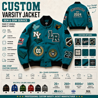 Fournisseur de vestes universitaires personnalisées OEM B2B de haute qualité, broderie de qualité supérieure, faible MOQ, solutions de vêtements sur mesure