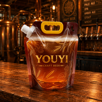 Pochettes souples verticales avec bec verseur et poignée 1L 1.5L 2L 3L – Sachets transparents pour liquides, personnalisables, anti-fuite, pour emballage de bière artisanale et de boissons