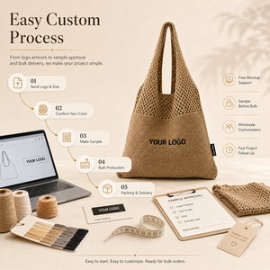 Bolso de Hombro de Punto Jacquard Personalizado con Etiquetas Tejidas para el Mercado de Promoción Norteamericano, Bolso de Regalo Ligero - Product Image 2