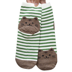 2019 Wholesale Women Spring and Winter Cute <strong>Cat</strong> Animal Colorful Striped Cotton Funny <strong>Socks</strong> - Product Image 5