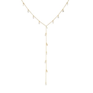 Gold Plated Stainless Steel Tassel Chain Teardrop Necklace Daily Wear Fashion Jewelry - Product Image 5