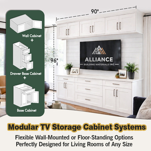 Modern Style Living Room TV Cabinet | Custom TV <b>Storage</b> Cabinets For American Multi-Family | CARB-<b>2</b> Wooden TV Console Cabinets - Product Image 5