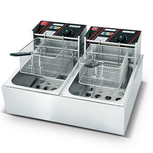 Friteuse commerciale double frites argentées friteuse de comptoir en acier inoxydable friteuse frites friteuse - Product Image 4