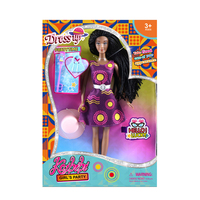 Robe violette avec des dreadlocks, des tresses, des accessoires, y compris un chapeau rose et un sac bleu, poupées noires Anlily de 11,5 pouces pour filles