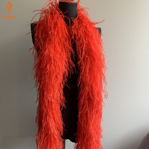 Écharpe en plumes d'autruche épaisse à 6 plis, garniture de luxe pour robes de soirée, tenues de cosplay et décoration de maison pour les fêtes - Product Image 2
