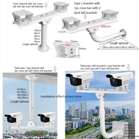 1 soporte de aleación de aluminio para exteriores para CCTV y soporte de montaje en pared de estilo L y soporte en forma de L para soporte de cámara CCTV