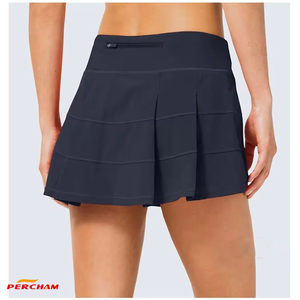 กระโปรงเทนนิสระบายอากาศมีกระเป๋าด้านหลังมีกระเป๋ามีซิปด้านหลังของผู้หญิงกระโปรงพลีทแบบกำหนดเองพร้อมกางเกงขาสั้น - Product Image 3
