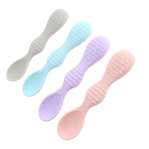 Cuchara <span class=keywords><strong>de</strong></span> silicona sin BPA para comer, para sopa, mordedor suave, para entrenamiento <span class=keywords><strong>de</strong></span> bebé, cuchara <span class=keywords><strong>de</strong></span> alimentación - Product Image 1