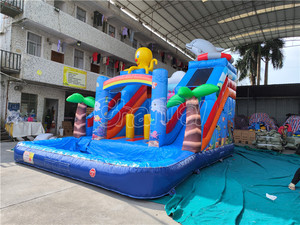Toboggan aquatique Sea World, château gonflable, piscine gonflable, château gonflable avec toboggan, toboggan aquatique gonflable commercial - Product Image 2