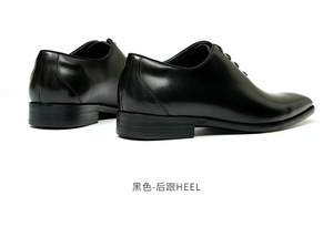 Chaussures habillées noires en cuir véritable à bout pointu et lacets, avec surpiqûres bleues et semelle extérieure en caoutchouc, pour le dropshipping - Product Image 6