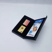 Caja Rígida Magnética con Logotipo en Lámina Dorada e Inserto de Terciopelo, Empaque de Lujo Personalizado para Tarjetas de Regalo Bancarias y de Membresía