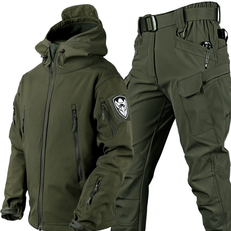 Military green suit