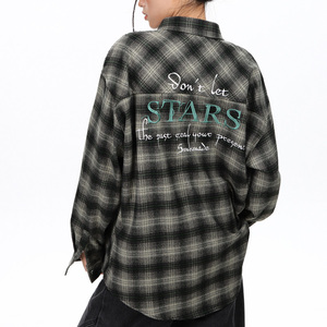 เสื้อเชิ้ตลำลองขนาดใหญ่สำหรับผู้ชายผ้าสักหลาดผ้าฝ้าย100% ไล่ระดับสีย้อนยุคเนื้อผ้าระบายอากาศ - Product Image 2
