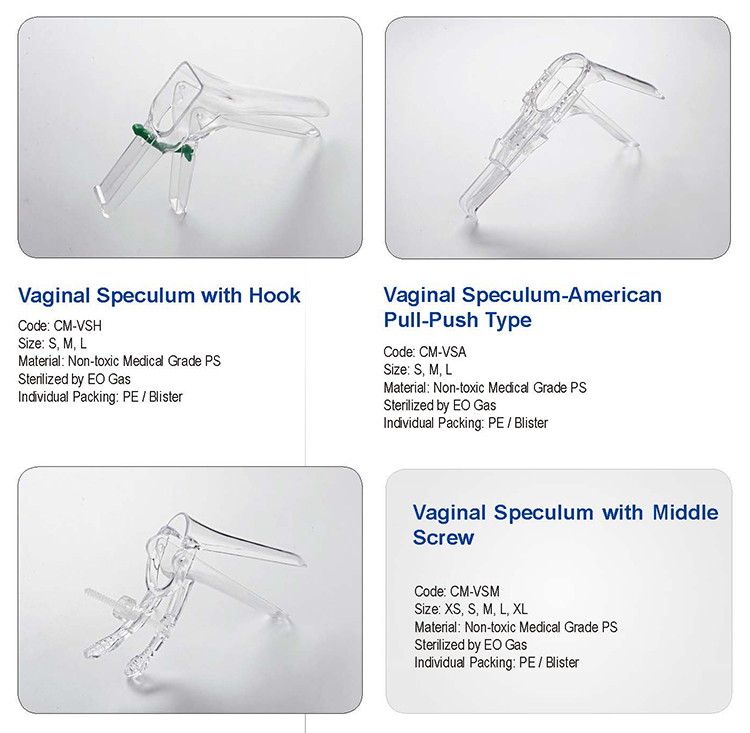 Especulo Vaginal Desechable Médico Tipo Español Más Vendido en Diferentes Tamaños S/ M/ L Con Gancho