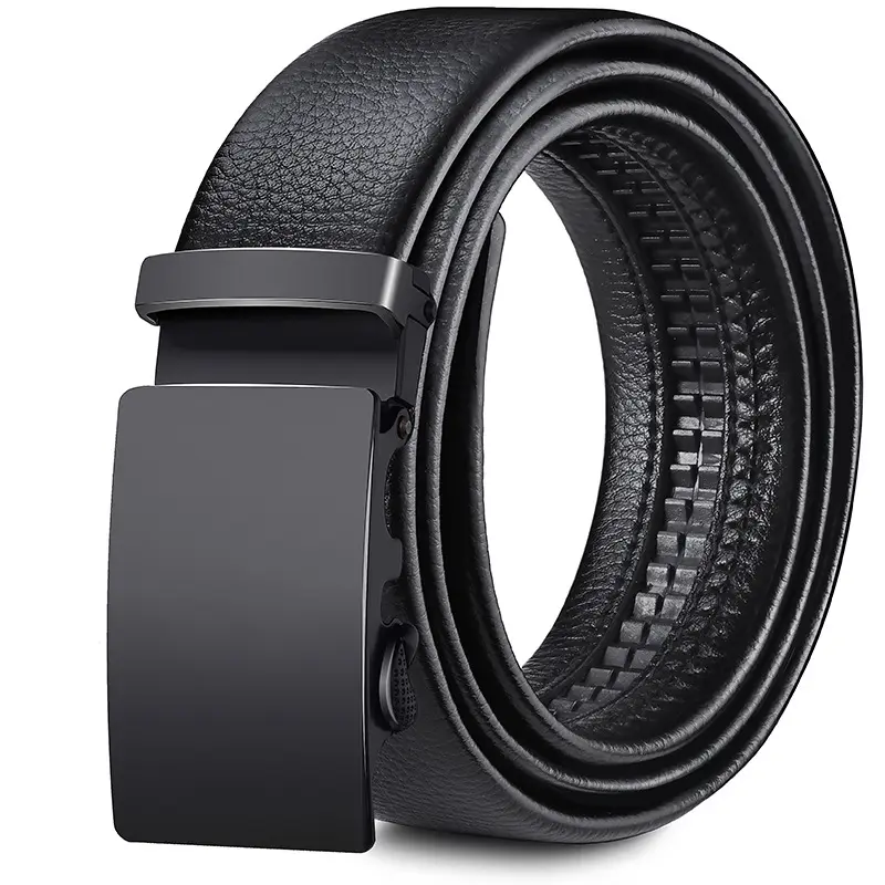 TXL377 Automatic Buckle Belt Casual Versatile Jeans Men Waist Straps 120cm Fashion Adjustable Male Soft PU Leather Belts