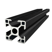 Profil Ekstrusi Aluminium 3030, Anodisasi Hitam, Rangka CNC Kustom, Struktur T-Slot