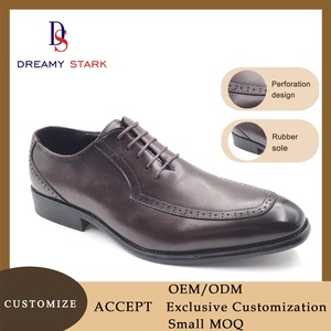Chaussures habillées d'affaires légères en PU de haute qualité avec logo personnalisé et lacets, motif brocart sculpté, collection automne - Product Image 2