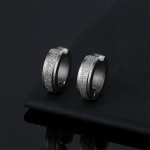 Wholesale Dainty Men Accessories Gold Plated Stainless Steel Scrub Ear Lip on <b>Earrings</b> - Product Image 6