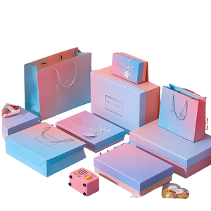 Recycled Materials Square Gradient Color Gift Box Heaven and Earth Cover Creative Gift Packaging Box for Valentine's Day - Product Image 1