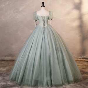 S4769N Nouvelle Robe de Soirée Princesse Vert Clair à Manches Bulles Françaises, Modèle 2026, Idéale pour Examen d'Art Vocal et Spectacle Solo - Product Image 4