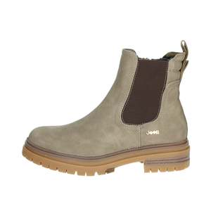 Botines de mujer de caña baja en gamuza color taupe estilo Chelsea con tirador y suela de goma - Product Image 1