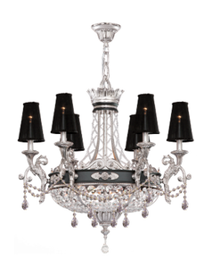 Lampadario a LED Contemporaneo Asfour, Moderno Lampadario a Doppia Lampadina in Nichel, Controllo a Interruttore, Corpo in Bronzo, Base in Vetro, 2700K Luce Calda Morbida - Product Image 1