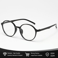 Lunettes rondes pour femmes et hommes, monture rétro TR, branches contrastées, anti-lumière bleue, protection UV400, lunettes de lecture optiques, 6 couleurs, OEM