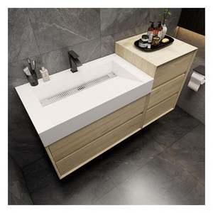 Modern Style Floating <b>Bathroom</b> <b>Cabinet</b> Waterproof Wooden Counter Top Basin <b>Bathroom</b> Vanity for Apartment - Product Image 5