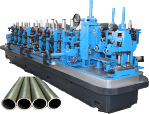 Tubo d'acciaio saldato ad alta frequenza di ERW che fa la linea di produzione della macchina per il rotolo ed il tubo quadrato con le componenti del centro del PLC del motore - Product Image 1