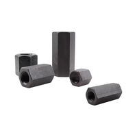 Écrou de raccord hexagonal métrique en acier au carbone de grade 8 DIN6334 GB55 GB56, connecteur d'extension de tige filetée à oxyde noir pour assemblage de fixation