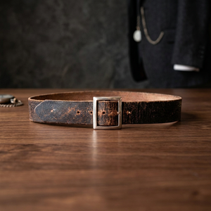BS INTERNATIONAL Australian <b>Men's</b> Vintage Belts Steel Buckle Heavy Duty Eco-Friendly High Strength Waterproof Genuine Leather - Product Image 2