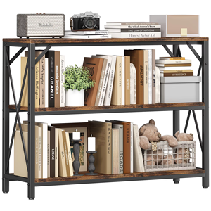 Scaffale Multifunzionale a 3 Ripiani in Legno Resistente, Libreria, Tavolo da Ingresso, Tavolino <span class=keywords><strong>Vintage</strong></span> da Soggiorno/Ufficio con Ripiani Aperti - Product Image 6