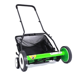 Cortacésped manual de carretilla de 4 ruedas de 16 pulgadas con mango plegable, caja de recogida de césped y cuchilla de corte para jardín - Product Image 4