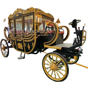 Carruaje Real Eléctrico de Estilo Europeo - Combinación de Colores Negro y Dorado - Fabricante - Carruaje para Bodas - Carruaje Real - Product Image 1
