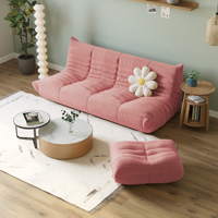 Sofá Perezoso Comprimido al Vacío Voxhome para Sala de Estar, Sillón Individual, de 1, 2 o 3 Plazas, Estilo Nórdico, Rosa, Sofá Perezoso de Suelo, Conjunto de Sofás