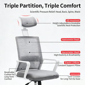 Sıcak Satış Modern Ergonomik Döner Büyük ve Uzun Boylu Ofis Koltuğu Yüksek Sırtlı Yatarlı Yönetici Ofis Koltuğu Ayak Dayamalı Soğutmalı - Product Image 6