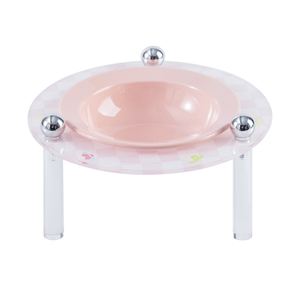 Shamitao - Comedero y Bebedero Elevado para Mascotas, Diseño de Gato y Perro, Cerámica y Acrílico, 2 en 1, Antivómito, para un Comer y Beber sin Estrés, Estilo Moderno - Product Image 1