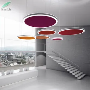 New Acoustic Halo Ring led Pendant Light Linkable Circle led linear light for Office Lighting