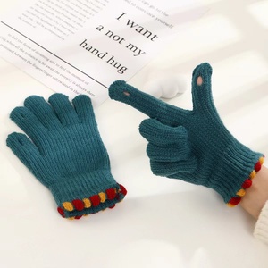 Manufacturer's New Korean Version Winter <b>Gloves</b> Cute Student for <b>Touch</b> <b>Screen</b> Knitted Wool Outdoor Cold Protection Cycling Daily - Product Image 5