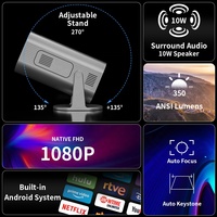 2024 nouveau 720P HD maison Mini Portable rétroprojecteur 4K Android Smart BT Wi-Fi téléphone portable sans fil UST projecteur