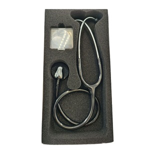 Estetoscopio Digital Cromado KT-130A con Cabezal Plateado, Gancho para la Oreja, Fuente de Alimentación Manual, Material de Acero, Instrumento de Clase II para Exportación - Product Image 1
