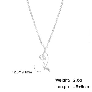 DAIHE Daisy Flower Pendant placcatura in oro 18 carati collana di fiori di nascita gioielli in acciaio inossidabile per le donne - Product Image 6