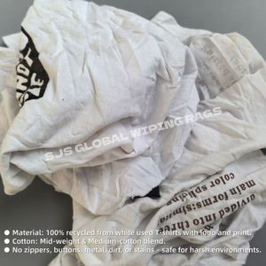 Chiffons en coton blancs imprimés IMPA 232906, chiffons de nettoyage exceptionnels pour l'industrie - Product Image 4