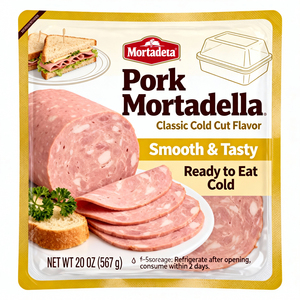 Sachet rétractable en aluminium à trois soudures, imprimé sur mesure, de qualité stérilisation, haute barrière anti-oxydation pour mortadella de <span class=keywords><strong>porc</strong></span> - Product Image 1