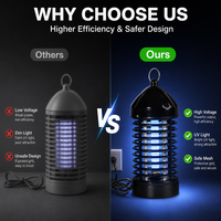 Lampe anti-moustiques à tube de verre UV en stock, expédition rapide, 360 °   Piège à insectes Full Attraction Easy Clean