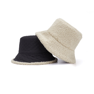 <b>Large</b> Thickened Warm Lambswool Bucket Hat Double Sides Customized Fisherman Hat for Autumn Winter - Product Image 2
