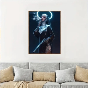 Chic Nun Canvas Art Print Sexy Humorous Wall Art Pictures Decoración del hogar Artwork Wall Painting - Product Image 2