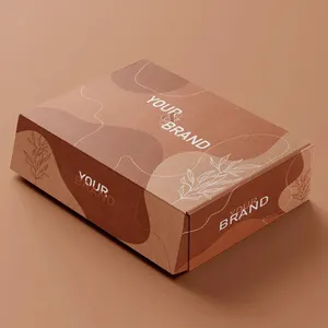 Custom Eco-friendly Brown Kraft Paper Folding Mailer Box Corrugated Cardboard Box Custom Logo Shipping Boxes