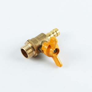 Brass Ball Valve 1/2 In Threaded Gas Cut Off Type With Orange Handle For Air Flow Control - Product Image 4
